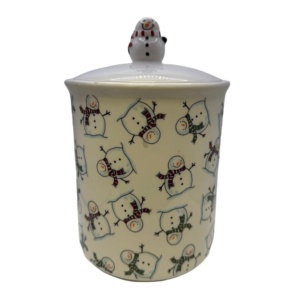 Arlington Designs Snowmen Snowman Winter Cookie Jar Canister Holiday Decor w Lid